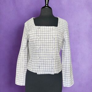 FAVORITE DAUGHTER Dasha Lilac Tweed Cropped Blazer Top NWT